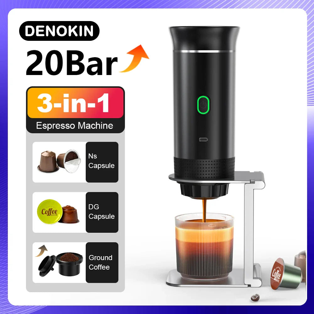 Portable Espresso Maker – Brew Hot Coffee Anywhere in 30 Seconds ☕🔥